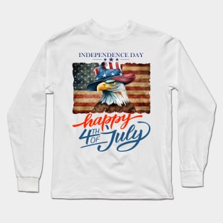 vintage - independence day america male Eagle version Long Sleeve T-Shirt